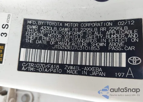 2012 Toyota Prius V Three from USA, damaged, VIN JTDZN3EU7C3101853